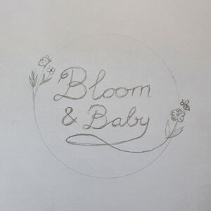 Bloom Baby babykleding logo ontwerp door Marketing from A to Z Zaandijk