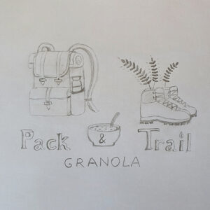 Pack & Trail Granola logo ontwerp door Marketing from A to Z Zaandijk