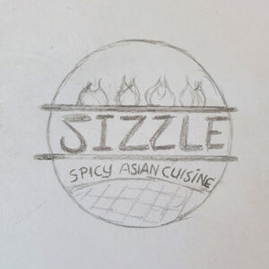 Sizzle Asian restaurant logo ontwerp door Marketing from A to Z Zaandijk